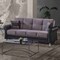 Homeroots 89" Gray Polyester Convertible Futon Sleeper Sofa And Toss Pillows With Storage 607111 - alternate 7