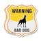 Signmission Beware Of Dog Shield Sign Warning Bad Do, 12 inch X 12 inch, Aluminum Metal Sign, 2PK SHI-A-2PACK-12-361 - alternate 1