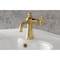 Kingston Brass One-Handle Single-Hole Bathroom Faucet with Push Pop-Up Drain, Brushed Brass KS3547RNK - alternate 4