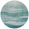 Homeroots 8' Teal Blue And Aqua Round Abstract Washable Indoor Outdoor Area Rug 604991 - alternate 8
