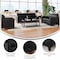 Flash Furniture Agent 3 Piece Reception Set with Charging Banks and Solid Wood Legs in Black LeatherSoft BT-827U-SET-BLK-GG - alternate 9