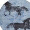 Homeroots 8' Denim Blue And Charcoal Round Horse Washable Indoor Outdoor Area Rug 618645 - alternate 4