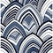 A-Street Prints Cabarita Indigo Art Deco Flocked Leaves Wallpaper 2969-87351 - alternate 1