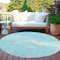Homeroots 8' Aqua And Teal Blue Round Abstract Washable Indoor Outdoor Area Rug 609446 - alternate 6