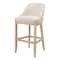 Homeroots 31" Beige and Natural Fabric and Solid Wood Bar Height Bar Chair 580068 - alternate 1