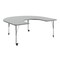 Flash Furniture Commercial Adjustable Height Horseshoe Activity Table with Locking Casters-Gray XU-A6066-HRSE-GRY-T-P-CAS-GG - alternate 1