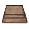 Homeroots Set of Three Brown Wood Nesting Serving Trays 274825 - alternate 1