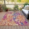 Homeroots 3' X 5' Blush Orange And Teal Blue Abstract Washable Indoor Outdoor Area Rug 631981 - alternate 8