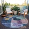 Homeroots 8' Blue Green And Copper Round Geometric Washable Indoor Outdoor Area Rug 604314 - alternate 9