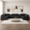 Homeroots Black Leather Modular U Shaped Eight Piece Corner Sectional With Console 643926 - alternate 4