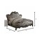 Homeroots 73" X 99" X 72" Silver Pu Antique Platinum Upholstery Poly Resin Queen Bed 348199 - alternate 4