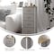 Flash Furniture Harris 4 Drawer Vertical Storage Dresser with White Cast Iron Frame, Oak Wood Top and Beige Easy Pu WX-5L203L-W-WH-BG-GG - alternate 8