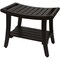 Homeroots 24" Dark Brown Freestanding Teak Shower Bench With Shelf And Handles 376681 - alternate 5