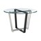Homeroots 48" Clear And Black Glass And Iron Sled Base Round Top Dining Table 569433 - alternate 1