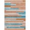 Homeroots 5' X 8' Orange Teal Blue And Salmon Striped Washable Indoor Outdoor Area Rug 613309 - alternate 8