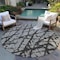 Homeroots 8' Round Gray and Black Round Abstract Washable Non Skid Indoor Outdoor Area Rug 559276 - alternate 9