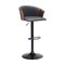 Homeroots Gray and Black Faux Leather with Metal Swivel Adjustable Height Bar Chair 534427 - alternate 8