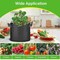 Healsmart 3 Gallon Nonwoven Grow Bags, Aeration Fabric Pots with Handles, Black, 6PK GLGROWBAG3X6LITEBLK - alternate 6