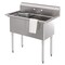 Koolmore 42 in. 16-Gauge 2-Compartment Commercial Sink with Backsplash, Bowl Dimensions 18''x18''x14'' KM-SB181814-N316 - alternate 9