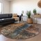 Homeroots 8' Blue Copper And Brown Round Abstract Washable Indoor Outdoor Area Rug 606058 - alternate 8