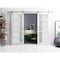 Sartodoors Sturdy Double Barn Door with Frosted Glass White 84x80 (2* 42x80) Solid Core Modern Interior QUADRO4002DB-S-NOR-84 - alternate 1