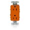 Leviton Receptacle Outlet, 15A, Orange, 125V 16262-OIG - alternate 1