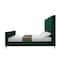 Homeroots Hunter Green Solid Wood King Upholstered Velvet Bed 544767 - alternate 9