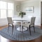 Homeroots 8' Navy Blue And Ivory Round Chevron Washable Indoor Outdoor Area Rug 612282 - alternate 6