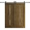 Sartodoors Modern Double Barn Door 72 x 84 inches, Ego 5014 Marble Oak, 13FT Rail Track Set, Solid Panel Int EGO5014DB-DMR-7284 - alternate 1