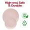 Smarty Had A Party 7.5" Pink with Gold Rim Organic Round Disposable Plastic Appetizer/Salad Plates (120 Plates), 120PK 937PG-CASE - alternate 11