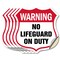 Signmission Pool Safety Shield Sign Warning No Lifeg, 4 inch X 4 inch, Vinyl Decal, 5PK SHI-D-5PACK-4-431 - alternate 1