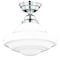 Vaxcel Huntley 12-in W Satin Nickel Farmhouse Schoolhouse Semi Flush Mount Ceiling Light White Glass C0176 - alternate 1