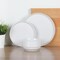 Gibson Home Snowscape 12 Piece fine Ceramic Stackable Dinnerware Set in White 142567.12 - alternate 3
