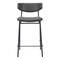 Homeroots Set of Two 30" Black Faux Leather and Steel Low Back Bar Height Bar Chairs, 2PK 555700 - alternate 6