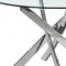 Homeroots 54" Clear and Silver Glass and Metal Cross Leg Base Round Top Dining Table 555137 - alternate 5