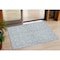 Homeroots 3' X 5' Denim Blue And Ivory Damask Washable Indoor Outdoor Area Rug 595133 - alternate 1