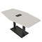 Skutchi Designs Hexagon Conference Table With Power Unit, 36 in W, 60 in L, Ivory HAR-HEX.IR-36X60-DOU.BK-K458-EBLK - alternate 1