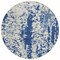 Homeroots 8' Navy Blue And Ivory Round Abstract Washable Indoor Outdoor Area Rug 612631 - alternate 7