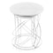 Homeroots Set of Two White and Silver Marble and Metal Round Pedestal End Tables, 2PK 354675 - alternate 5
