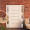 Vdomdoors Front Exterior Prehung Metal-Plastic Door, Manux 8415 White Silk, 2 Side Sidelite Transoms, Office MANUX8415EXD-WS-W14+32+14xH80-RH - alternate 4