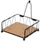 Basicwise Flat Metal Square Napkin Holder with Weighted Arm and a Wooden Tray Perfect for Adorning QI004650 - alternate 10