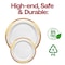 Smarty Had A Party 7.5" White with Burgundy and Gold Harmony Rim Plastic Appetizer/Salad Plates (120 plates), 120PK 647BG-CASE - alternate 9