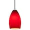 Access Lighting Champagne, Pendant, Brushed Steel Finish, Red Glass 28012-1R-BS/RED - alternate 6