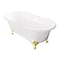 Kingston Brass 60" Cast Iron Oval Double Ended Clawfoot Tub, 7" Faucet Drillings, White/Polished Brass VCT7D603017NB2 - alternate 1