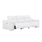 Homeroots 107" White Top Grain Leather Reclining USB Sofa 643701 - alternate 6