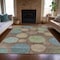 Homeroots 3' X 5' Chocolate Fern Green And Teal Blue Geometric Washable Indoor Outdoor Area Rug 630567 - alternate 4