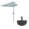 Pure Garden 9 ft Half Patio Umbrella with 20lb Base and Easy Crank, Light Green Shade 50-LG1045B - alternate 1