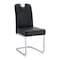 Homeroots Set of Four Black and Silver Faux Leather and Metal Dining Side Chairs, 4PK 719656 - alternate 1
