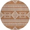 Homeroots 8' Orange And Ivory Round Southwestern Washable Indoor Outdoor Area Rug 593710 - alternate 8