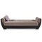 Homeroots 93" Sand And Brown Chenille And Faux Leather Sleeper Sofa And Toss Pillows With Brown Legs 607162 - alternate 9